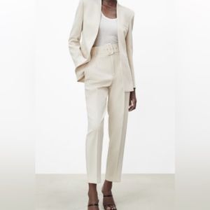 ZARA PANTS WITH FABRIC-COVERED BELT